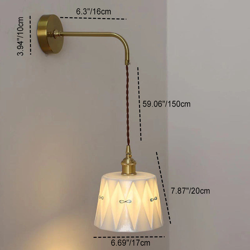 Round Hand Painted Pattern Wall Lamp
