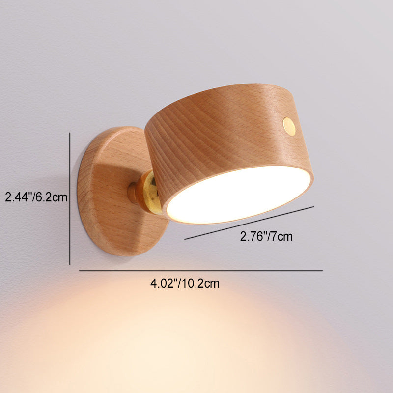 Rechargeable Round Metal Solid Wall Lamp
