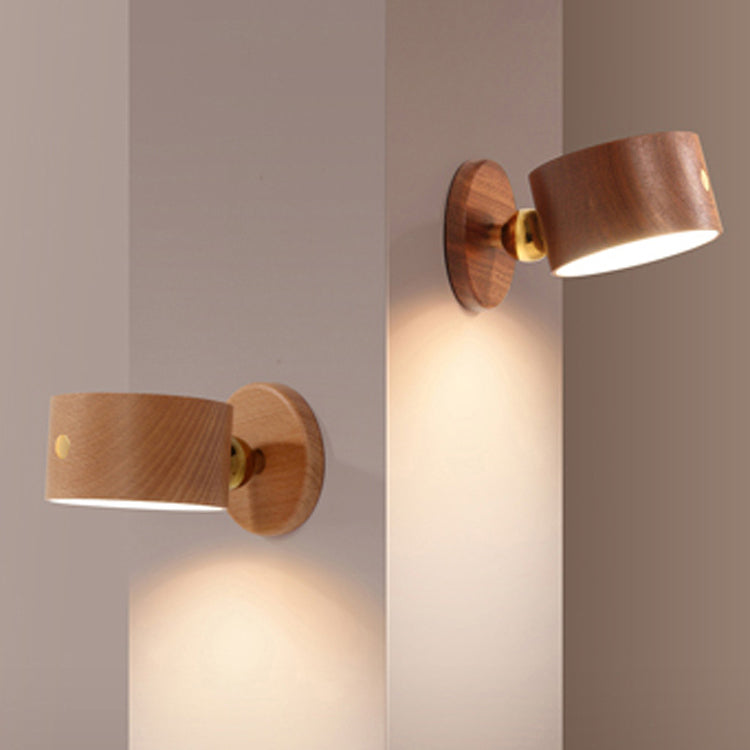 Rechargeable Round Metal Solid Wall Lamp