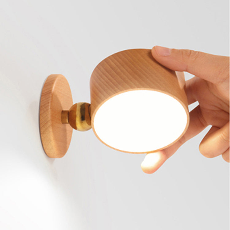 Rechargeable Round Metal Solid Wall Lamp
