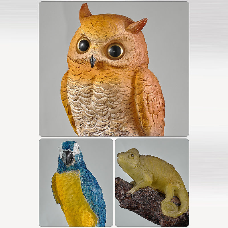 Owl Parrot Lizard Resin Wall Lamp