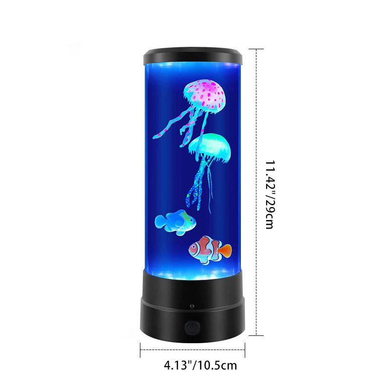 Cylindrical Jellyfish Fish Plastic Table Lamp