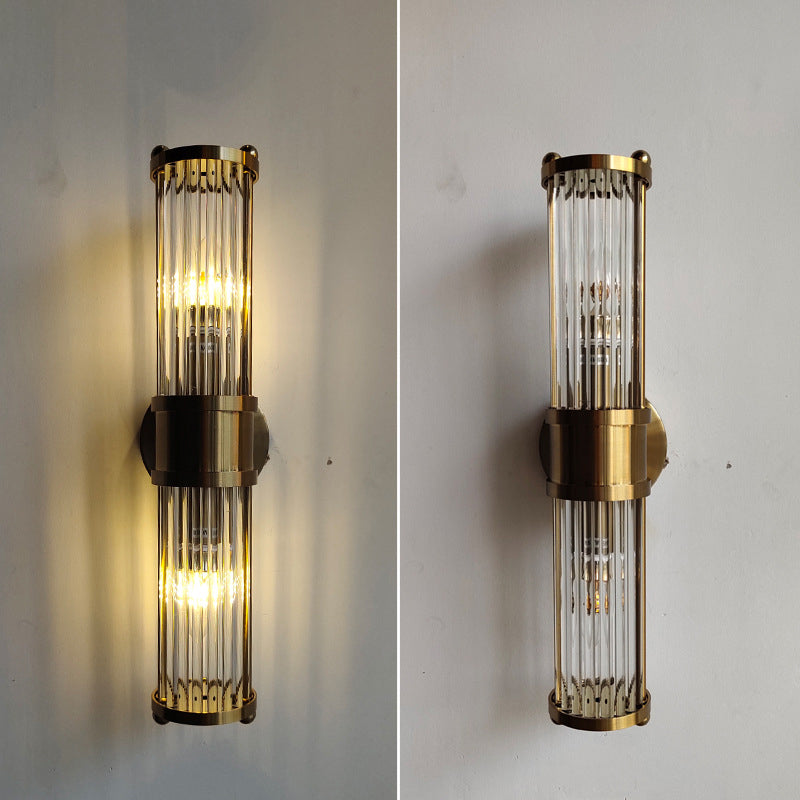 Cylinder Iron Copper Frame Wall Lamp