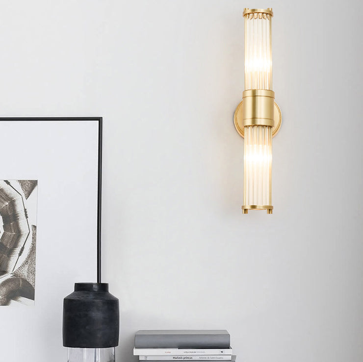 Cylinder Iron Copper Frame Wall Lamp