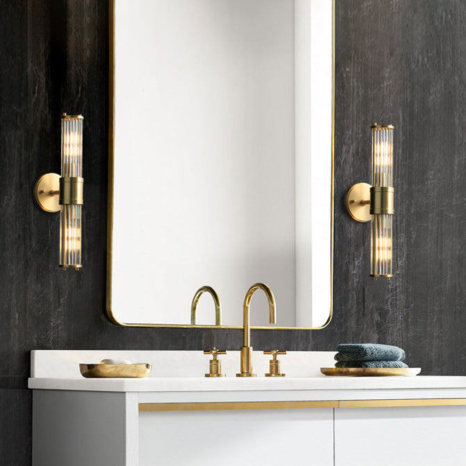 Cylinder Iron Copper Frame Wall Lamp