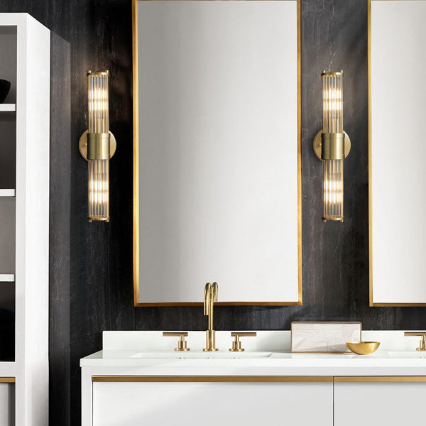 Cylinder Iron Copper Frame Wall Lamp