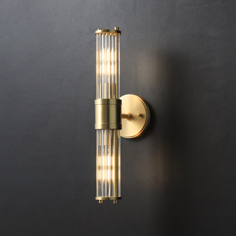Cylinder Iron Copper Frame Wall Lamp