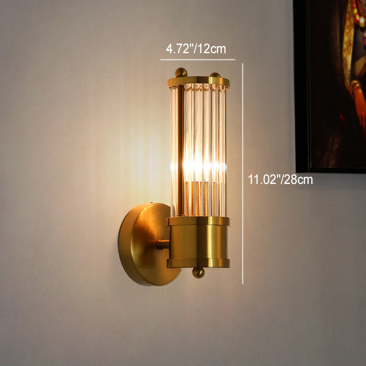 Cylinder Iron Copper Frame Wall Lamp