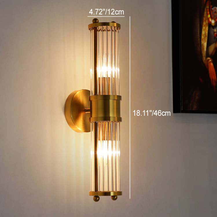 Cylinder Iron Copper Frame Wall Lamp