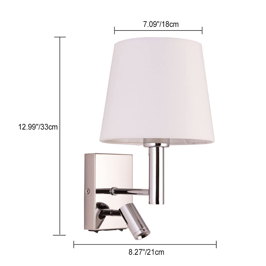 Round Trapezoidal Iron Fabric Wall Lamp