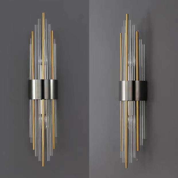 Round Tube Long Stainless 2-Light Wall Lamp