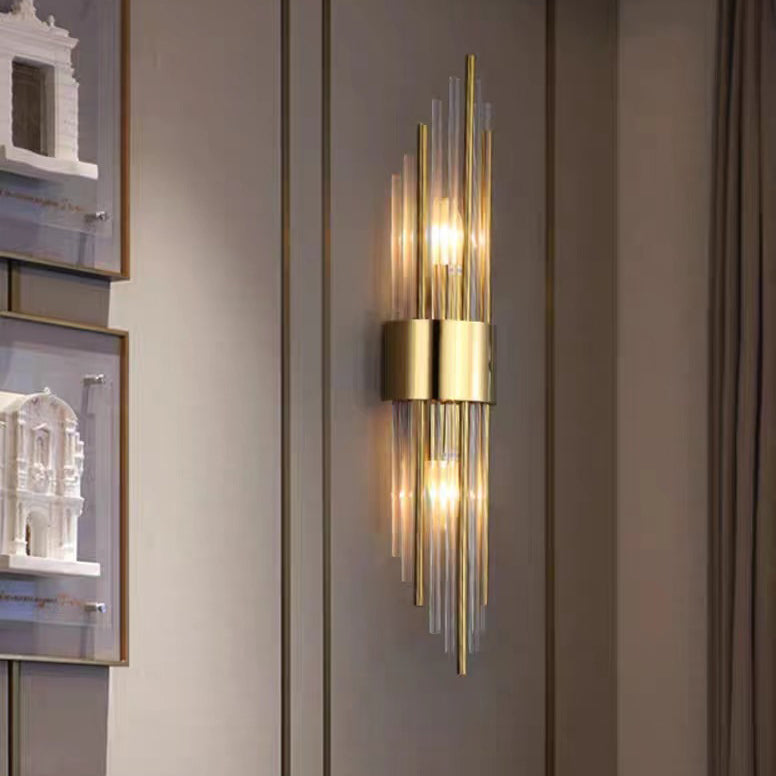 Round Tube Long Stainless 2-Light Wall Lamp