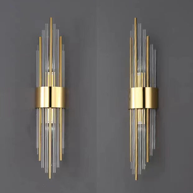Round Tube Long Stainless 2-Light Wall Lamp