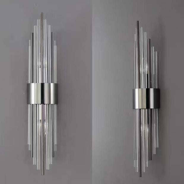 Round Tube Long Stainless 2-Light Wall Lamp