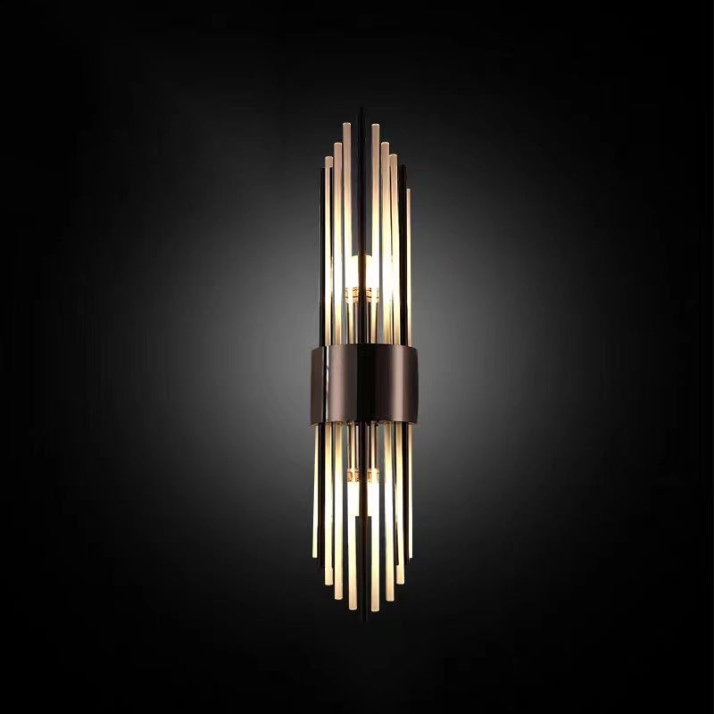 Round Tube Long Stainless 2-Light Wall Lamp