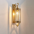Line Cylinder Copper Frame 3-Light Outdoor Light