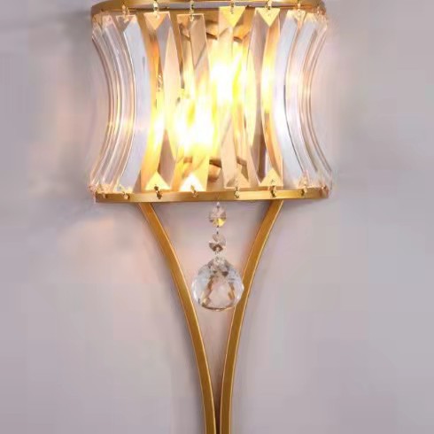 Half Circle Striped Iron 2-Light Wall Lamp