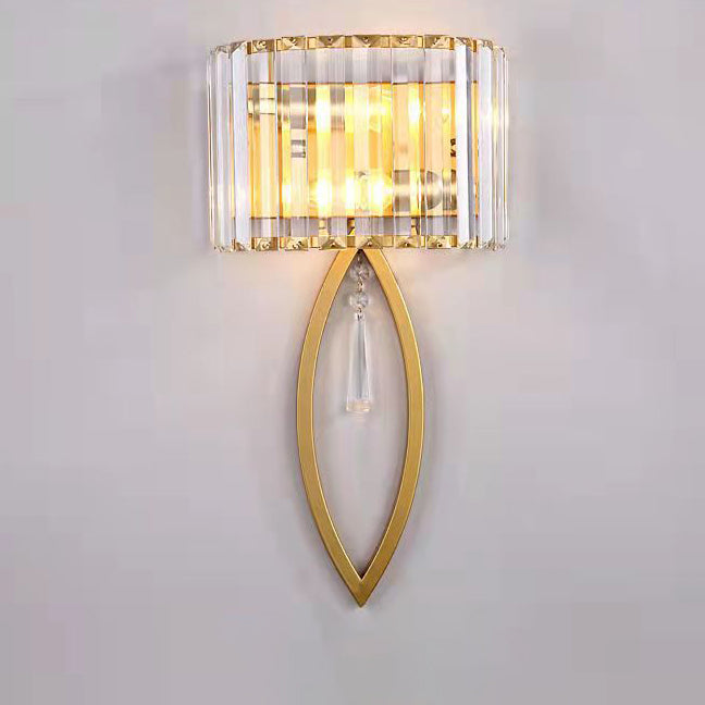 Half Circle Striped Iron 2-Light Wall Lamp
