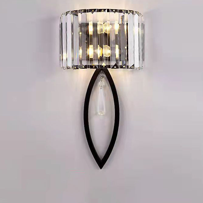 Half Circle Striped Iron 2-Light Wall Lamp