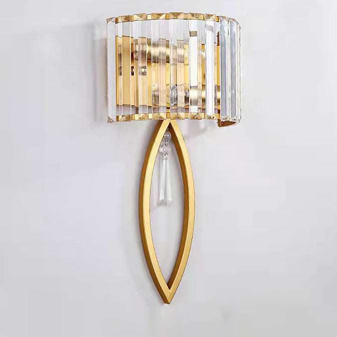 Half Circle Striped Iron 2-Light Wall Lamp