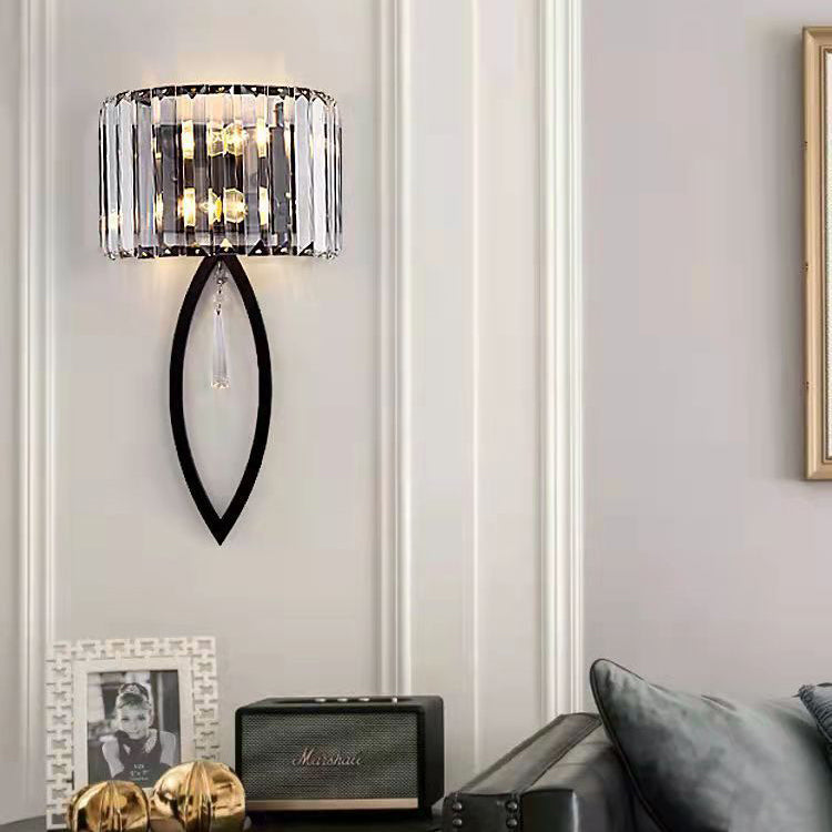 Half Circle Striped Iron 2-Light Wall Lamp