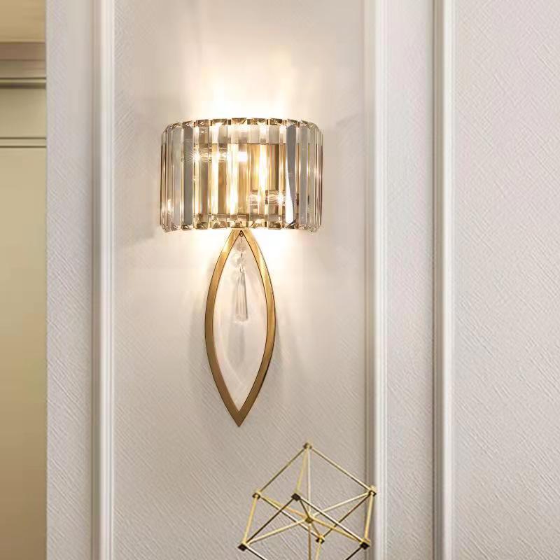 Half Circle Striped Iron 2-Light Wall Lamp