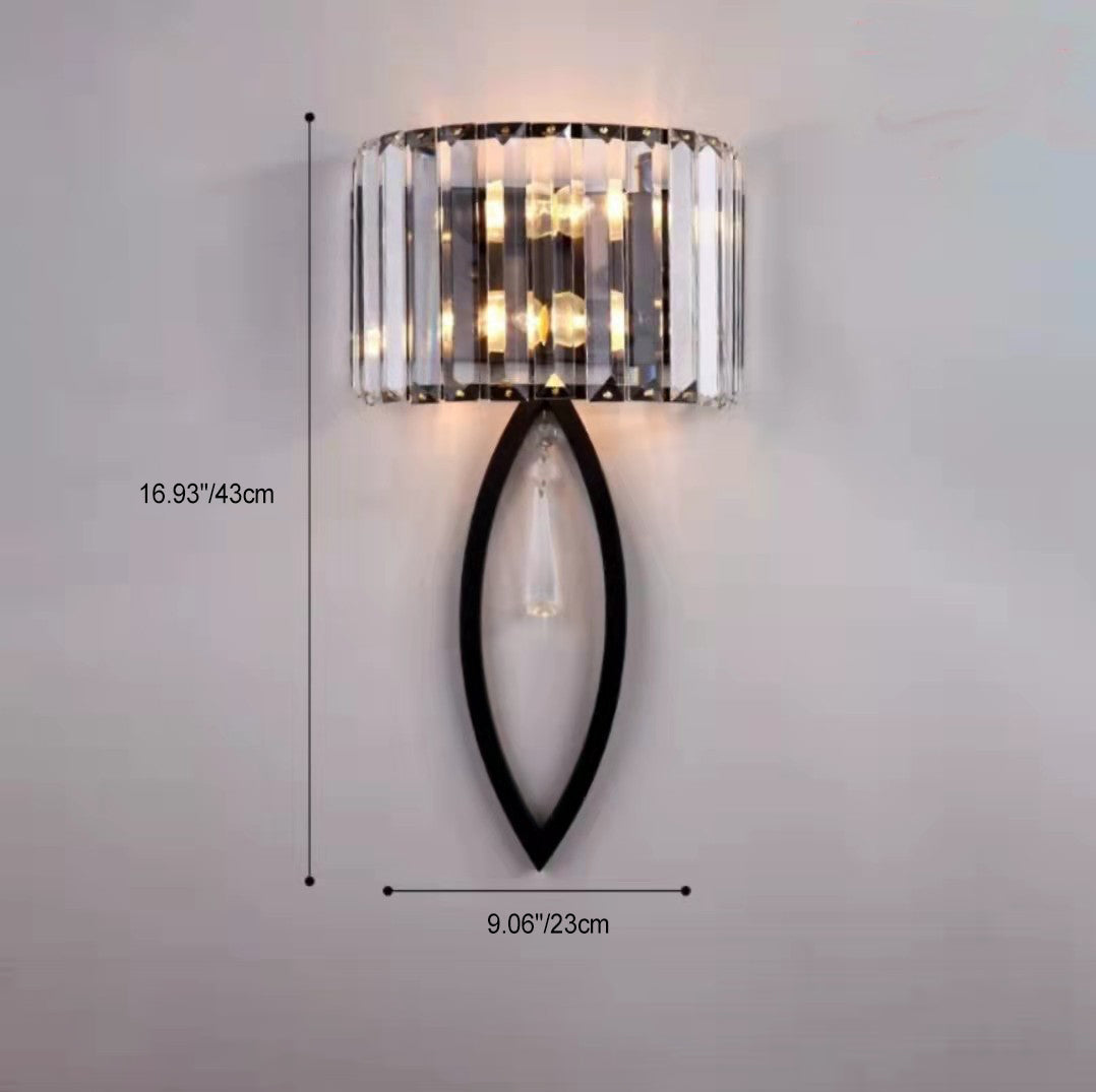 Half Circle Striped Iron 2-Light Wall Lamp