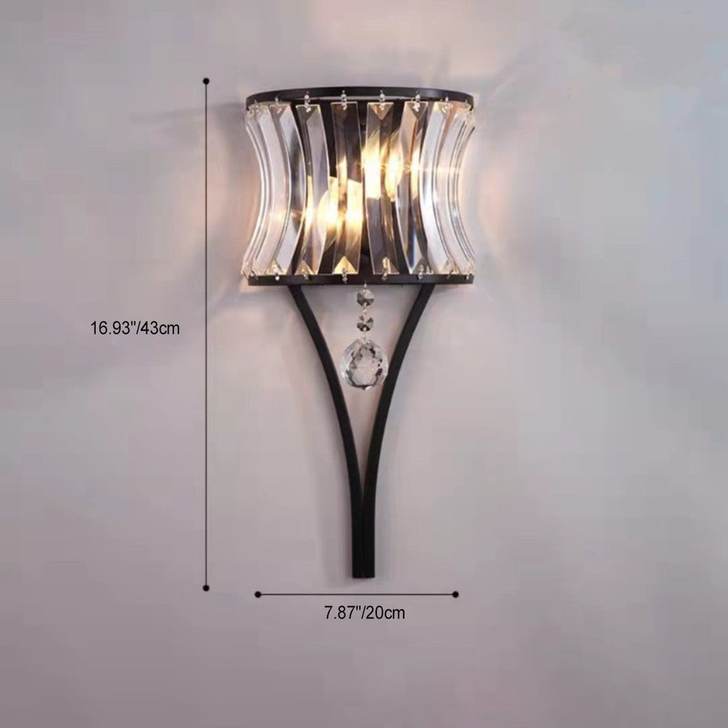 Half Circle Striped Iron 2-Light Wall Lamp