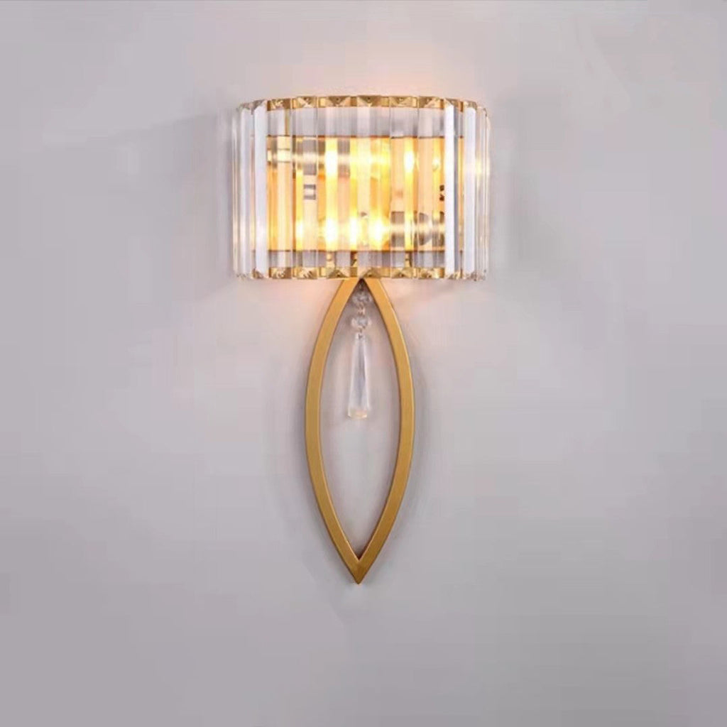 Half Circle Striped Iron 2-Light Wall Lamp