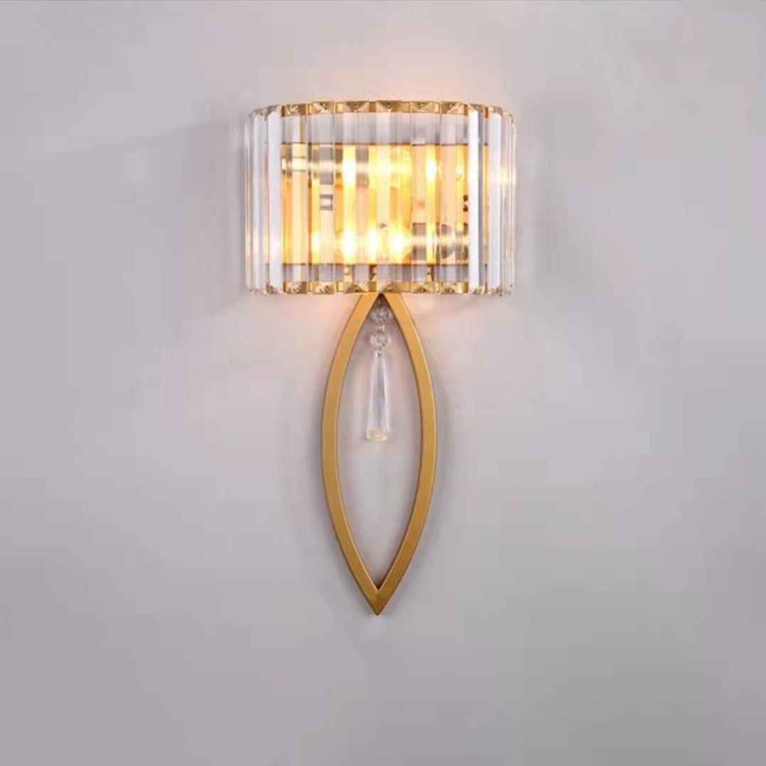 Half Circle Striped Iron 2-Light Wall Lamp