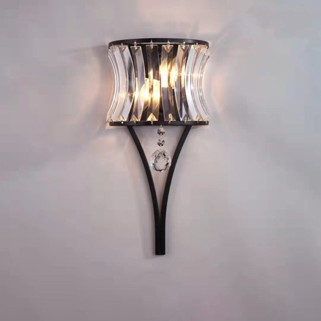 Half Circle Striped Iron 2-Light Wall Lamp