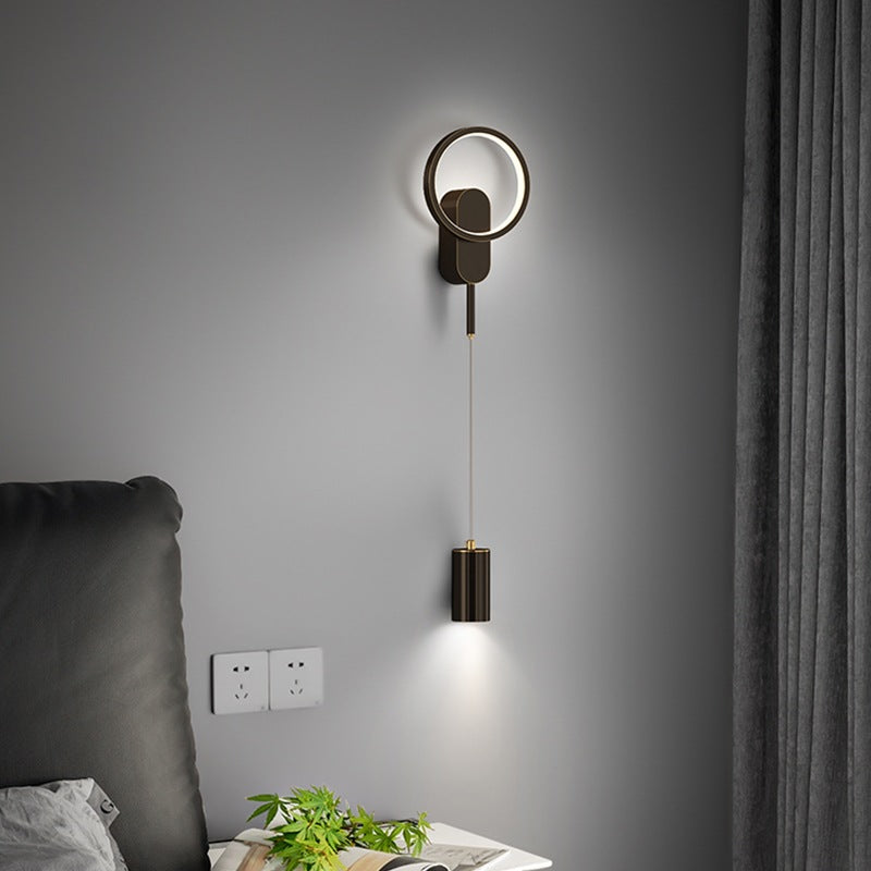 Cylinder Circle Iron Bedroom Wall Lamp