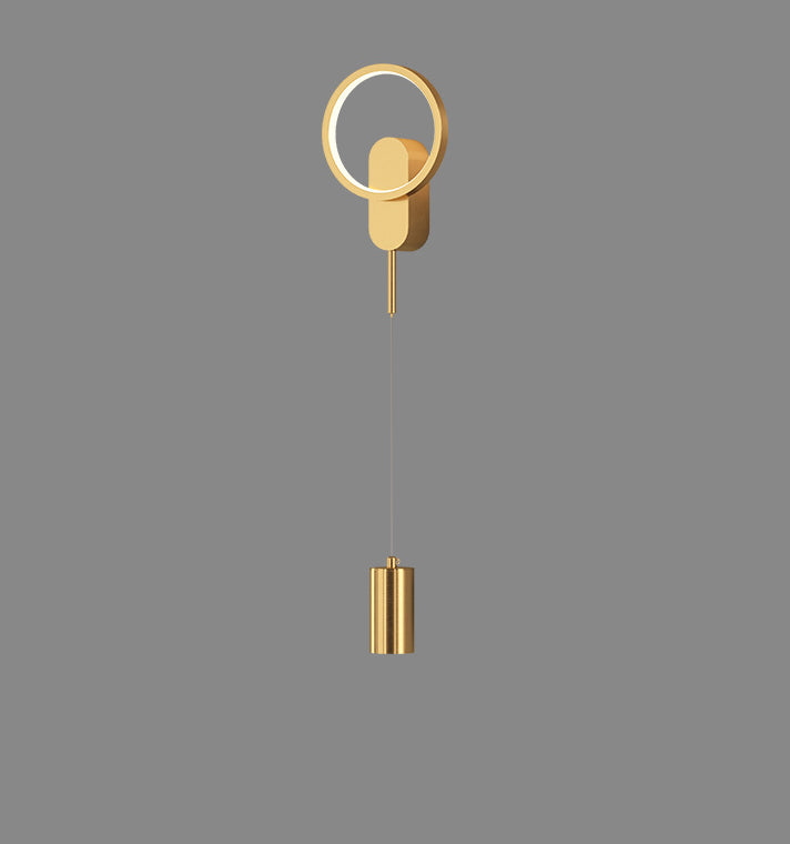 Cylinder Circle Iron Bedroom Wall Lamp