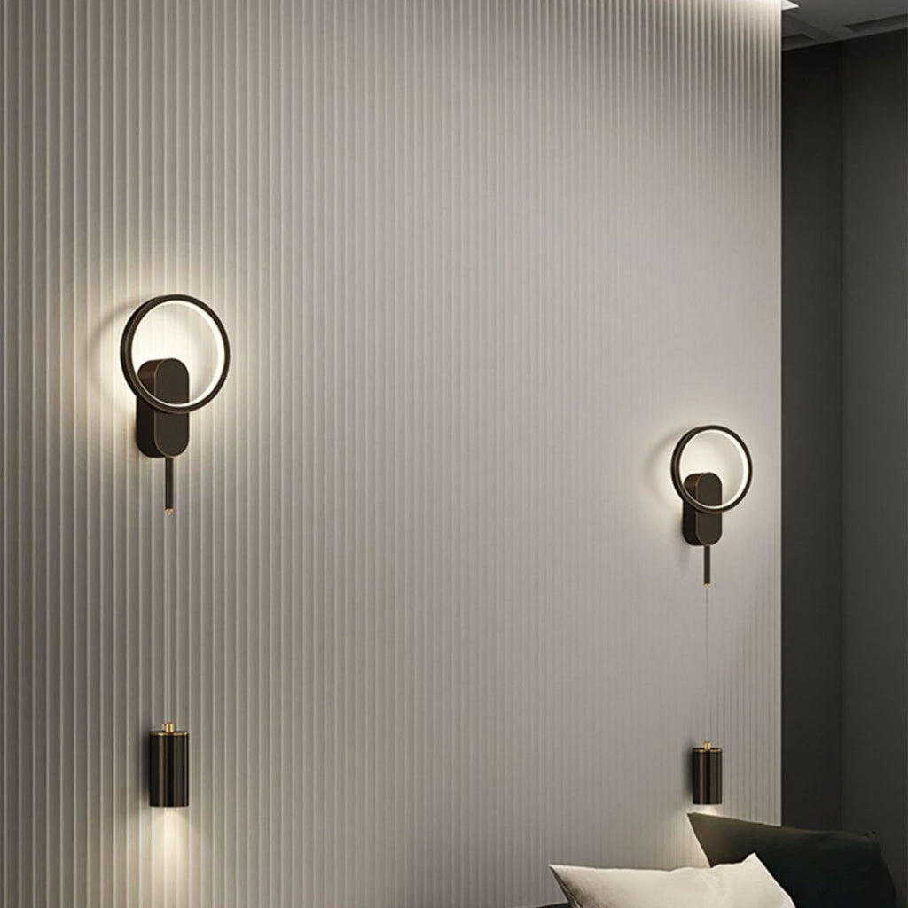 Cylinder Circle Iron Bedroom Wall Lamp