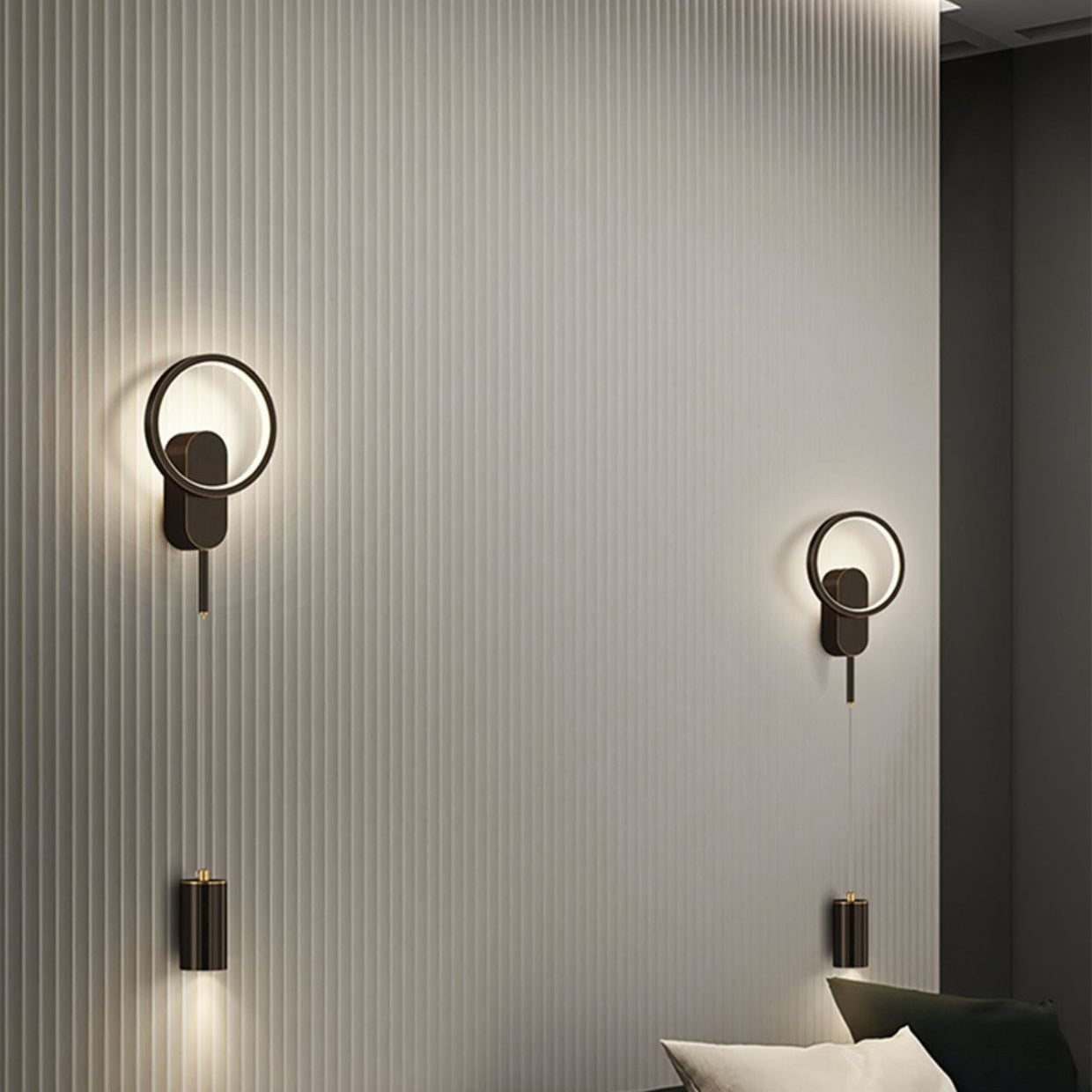 Cylinder Circle Iron Bedroom Wall Lamp