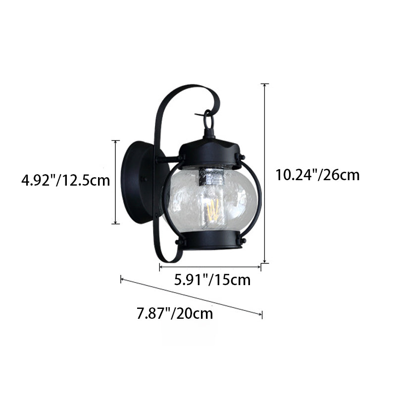 Round Oval Lantern Aluminum Outdoor Light