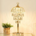 Round Square Crystal Metal Table Lamp