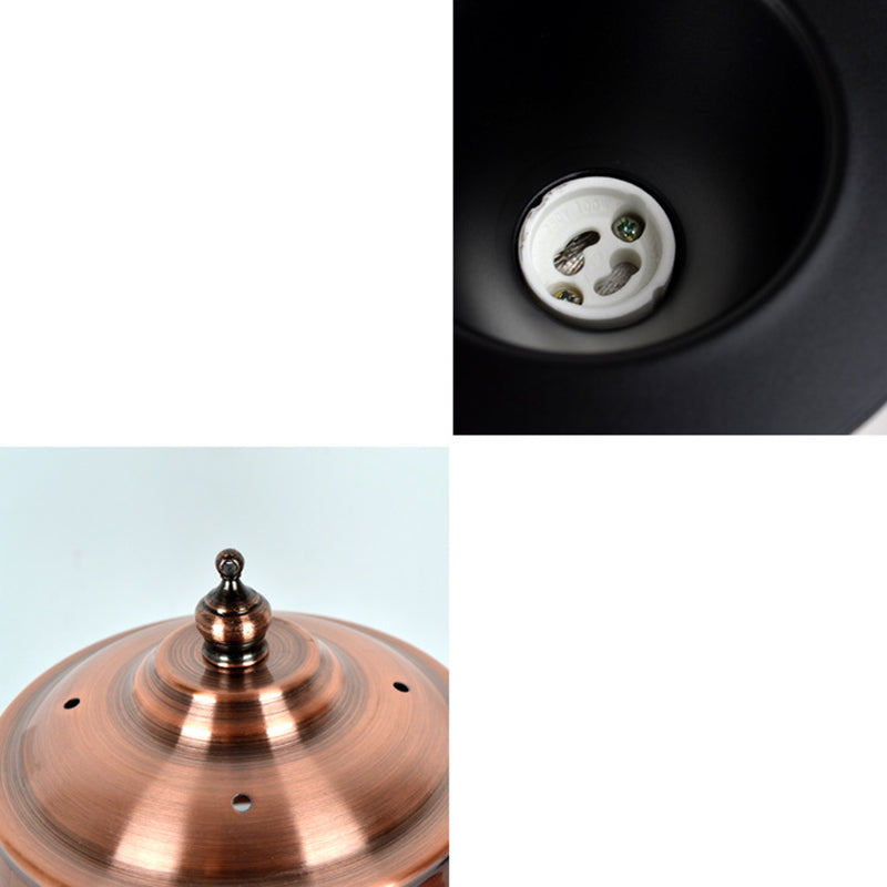 Round Lantern Shape Iron Table Lamp