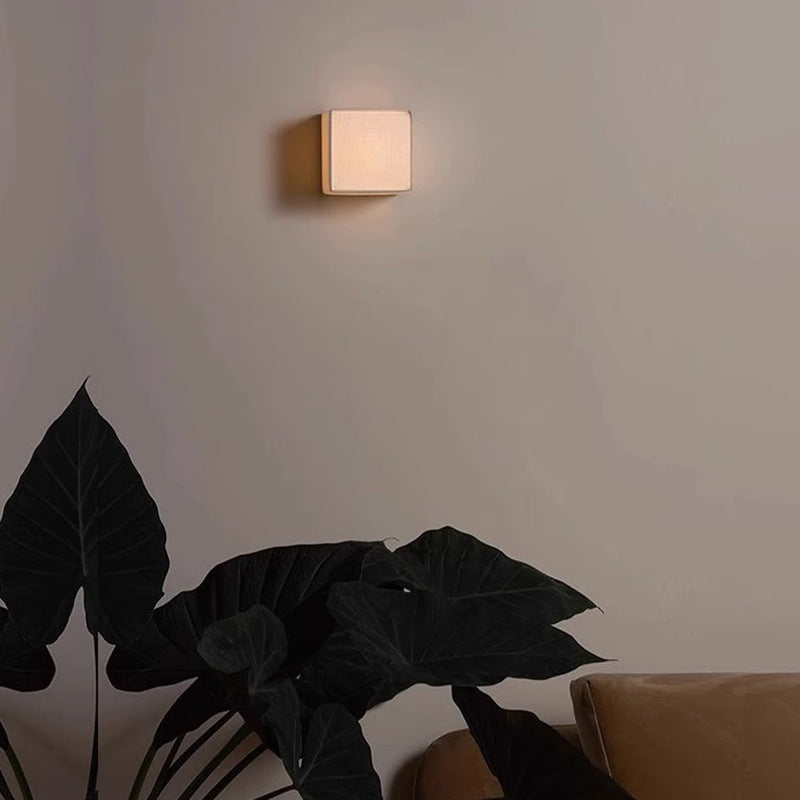 Square Fabric Living Room Wall Lamp