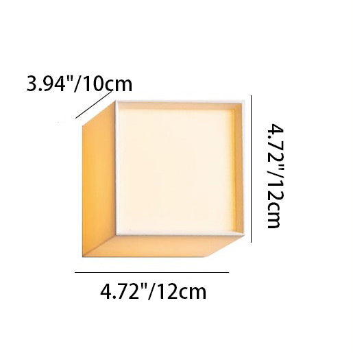 Square Fabric Living Room Wall Lamp
