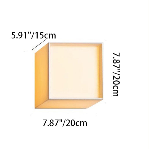 Square Fabric Living Room Wall Lamp