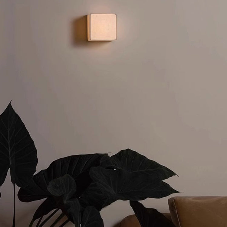 Square Fabric Living Room Wall Lamp