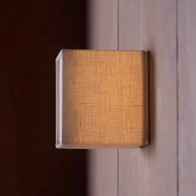 Square Fabric Living Room Wall Lamp