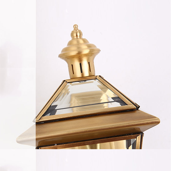 Quadrangle Candle Holder Copper Outdoor Light