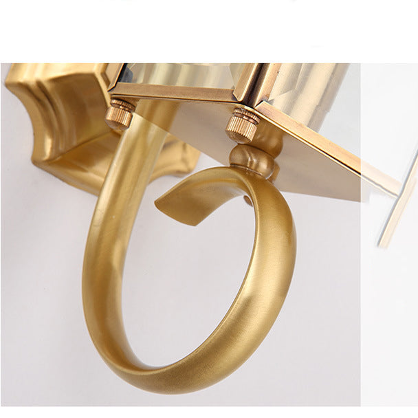 Quadrangle Candle Holder Copper Outdoor Light