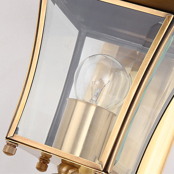 Quadrangle Candle Holder Copper Outdoor Light
