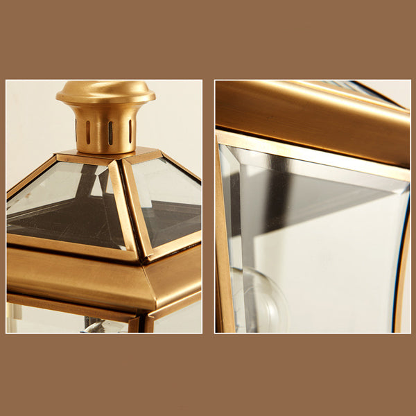 Quadrangle Candle Holder Copper Outdoor Light