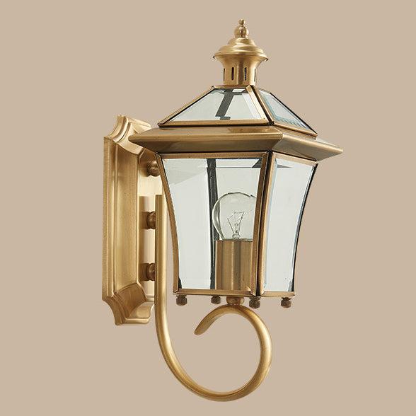 Quadrangle Candle Holder Copper Outdoor Light