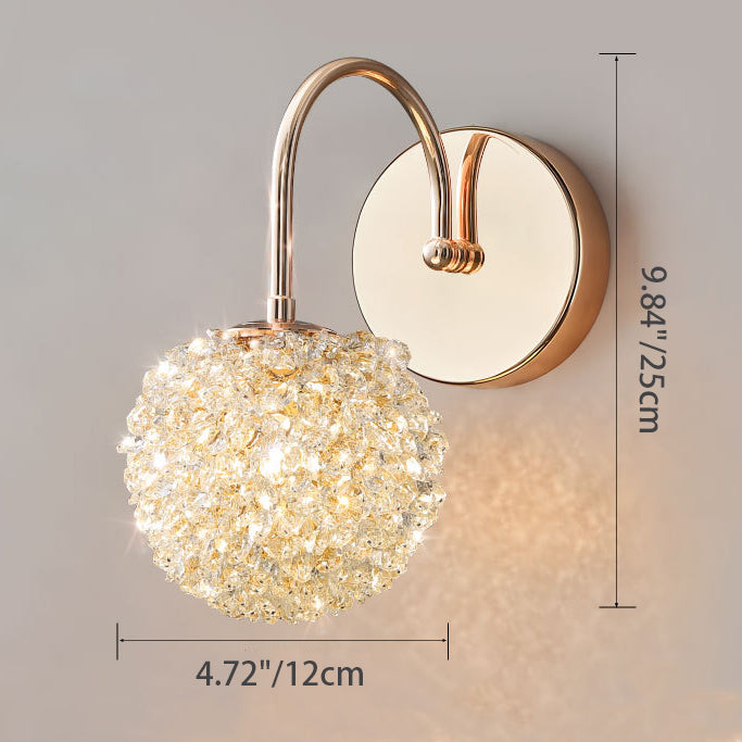 Crystal Orb Hardware Frame Wall Lamp