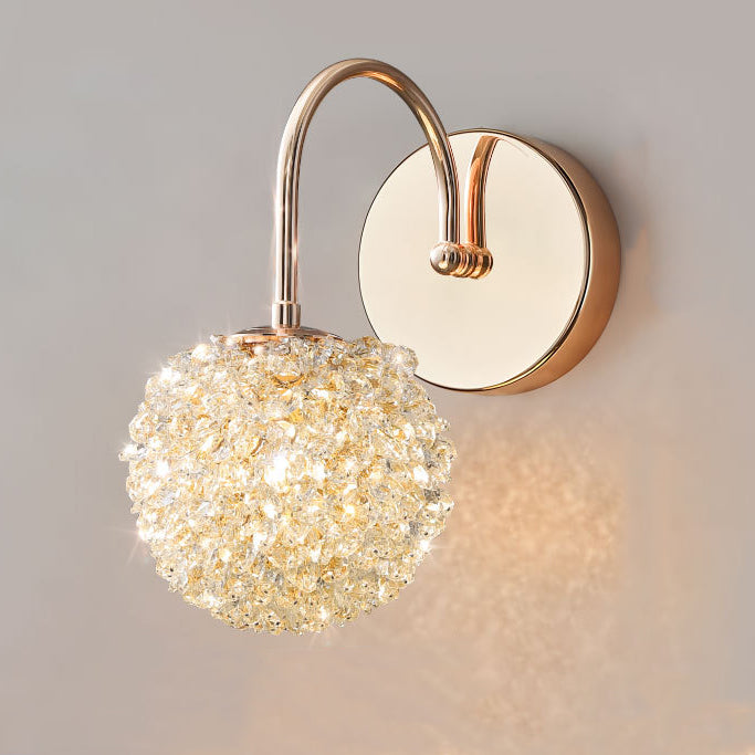 Crystal Orb Hardware Frame Wall Lamp